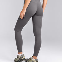 SoftMotion™ High Waisted Leggings with Gray Logo | Ash Gray