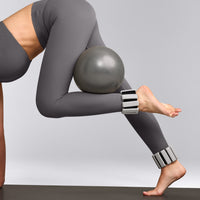 SoftMotion™ High Waisted Leggings with Gray Logo | Ash Gray