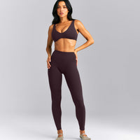SoftMotion™ High Waisted Leggings | Dark Umber Brown