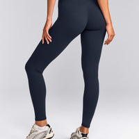 SoftMotion™ High Waisted Leggings with Gray Logo | True Blue