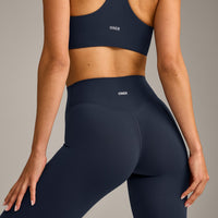 SoftMotion™ High Waisted Leggings with Gray Logo | True Blue
