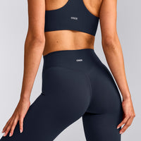 SoftMotion™ High Waisted Leggings with Gray Logo | True Blue