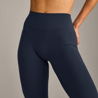 SoftMotion™ High Waisted Leggings with Gray Logo | True Blue