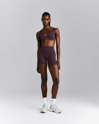 SoftMotion™ High Waisted Shorts 6" | Dark Umber Brown