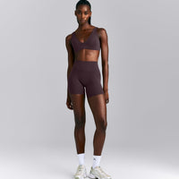 SoftMotion™ High Waisted Shorts 6" | Dark Umber Brown