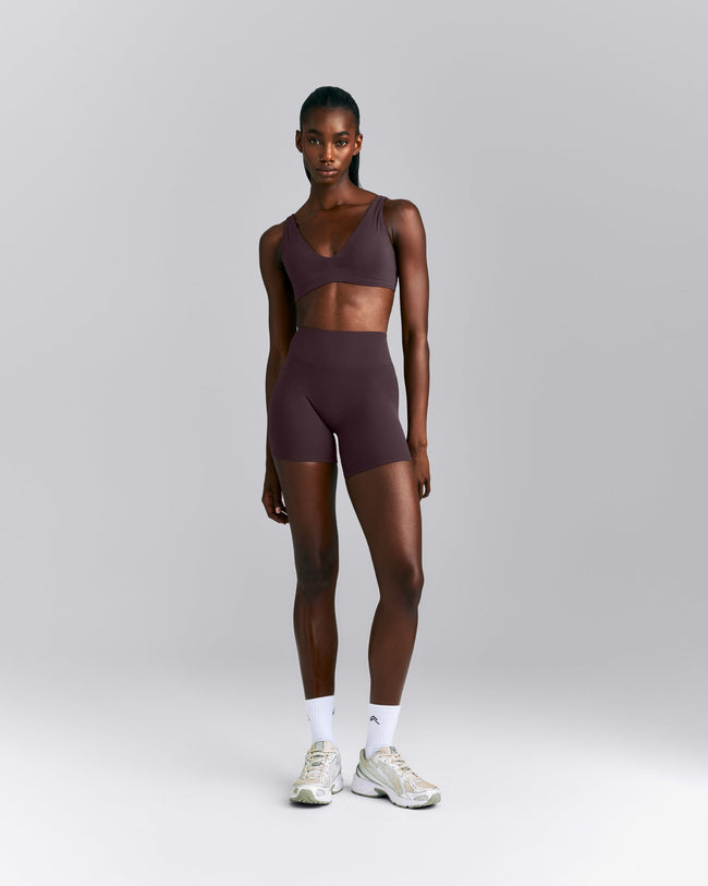 SoftMotion™ High Waisted Shorts 6" | Dark Umber Brown