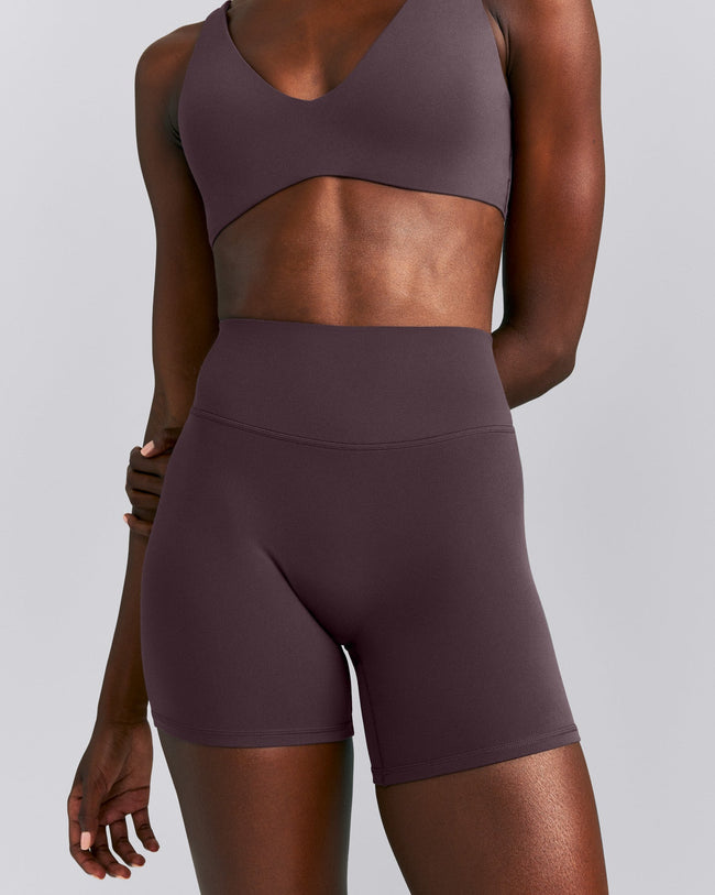 SoftMotion™ High Waisted Shorts 6" | Dark Umber Brown