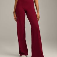 SoftMotion™ Straight Leg Bottoms with Gray Logo | Ruby Red