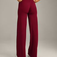 SoftMotion™ Straight Leg Bottoms with Gray Logo | Ruby Red