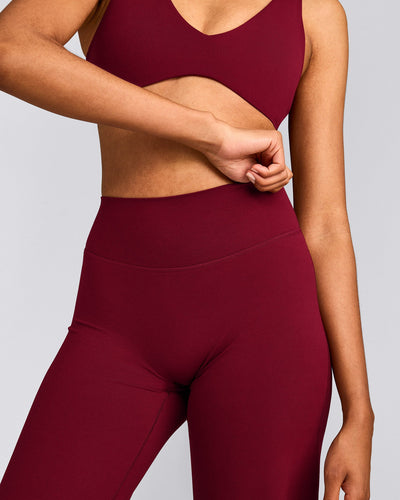 SoftMotion™ Straight Leg Pants with Gray Logo | Ruby Red