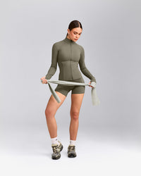 SoftMotion™ Jacket with Gray Logo | Alpine Green