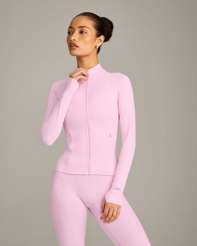 SoftMotion™ Jacket with Gray Logo | Chalk Pink