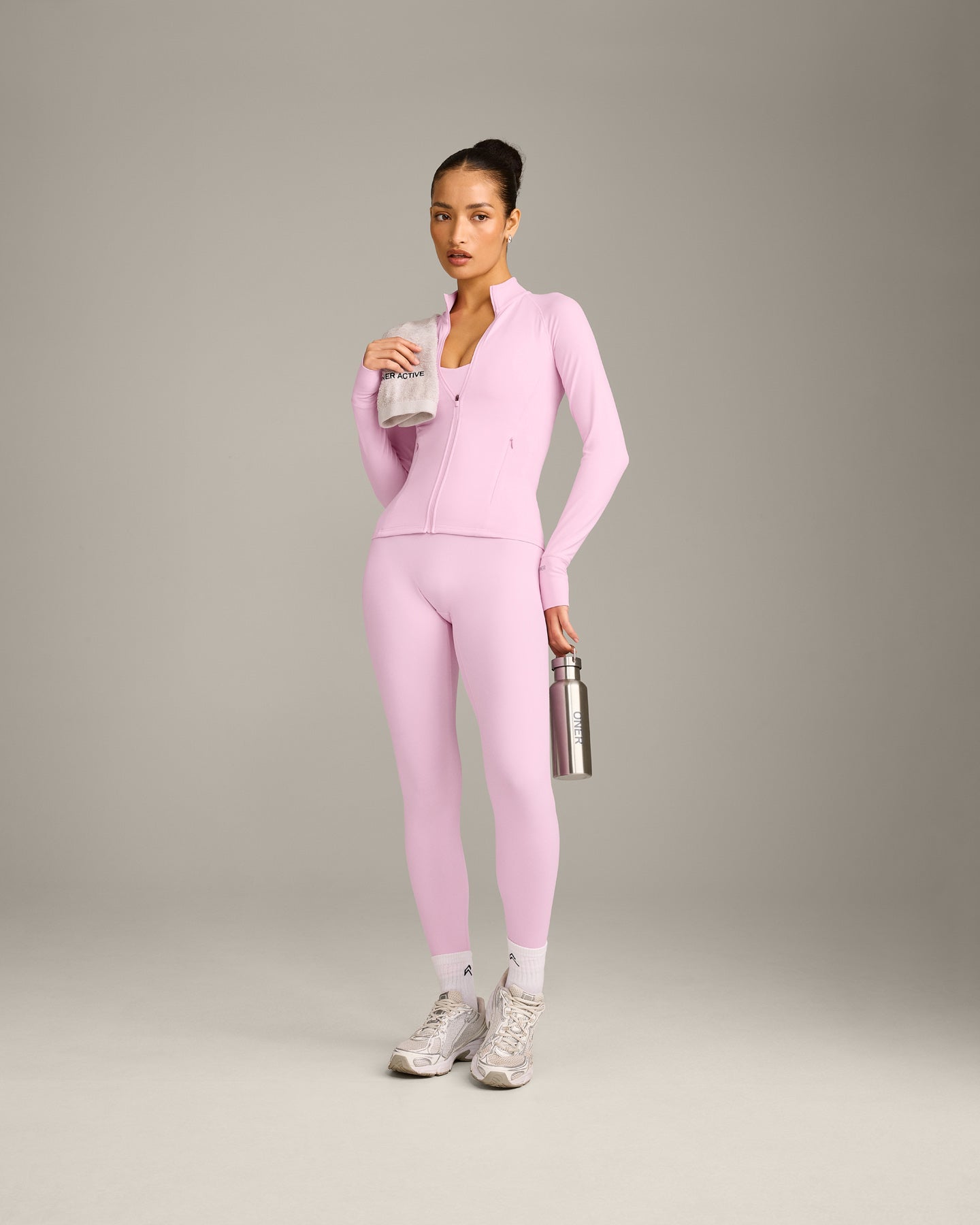 SoftMotion™ Jacket with Gray Logo | Chalk Pink