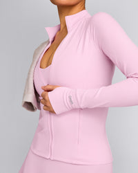 SoftMotion™ Jacket with Gray Logo | Chalk Pink