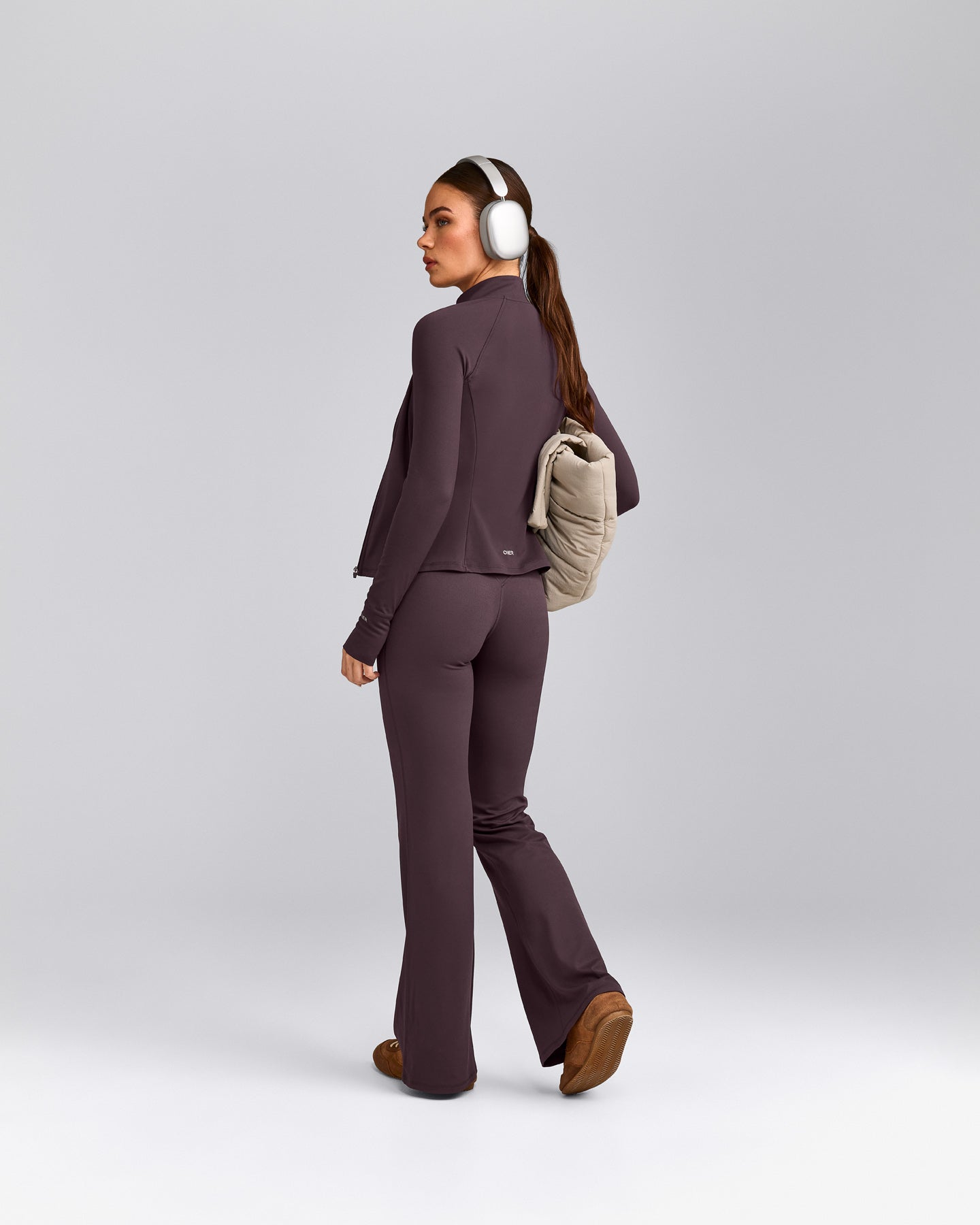 SoftMotion™ Jacket with Gray Logo | Dark Umber Brown