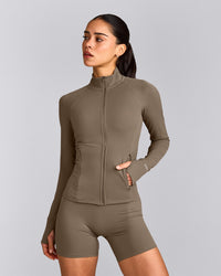 SoftMotion™ Jacket with Gray Logo | Moss Brown