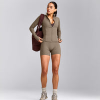 SoftMotion™ Jacket with Gray Logo | Moss Brown