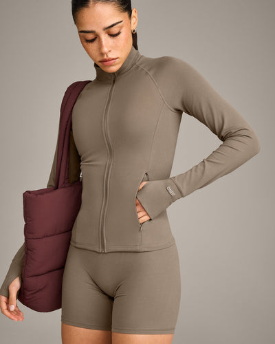 SoftMotion™ Jacket with Gray Logo | Moss Brown