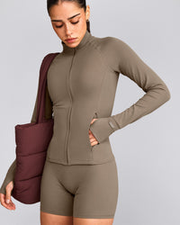 SoftMotion™ Jacket with Gray Logo | Moss Brown