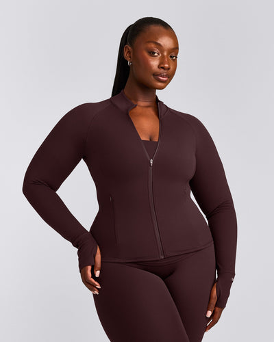 SoftMotion™ Jacket with Gray Logo | Plum Brown