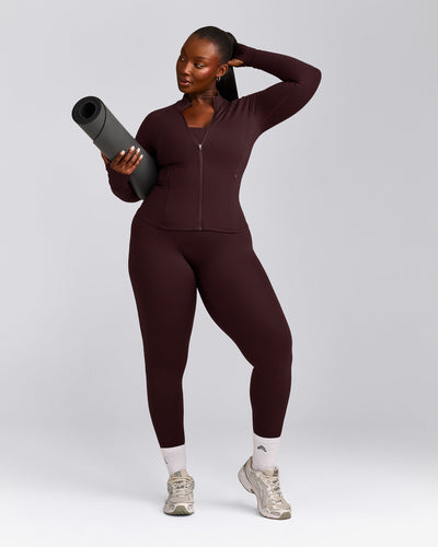 SoftMotion™ Jacket with Gray Logo | Plum Brown
