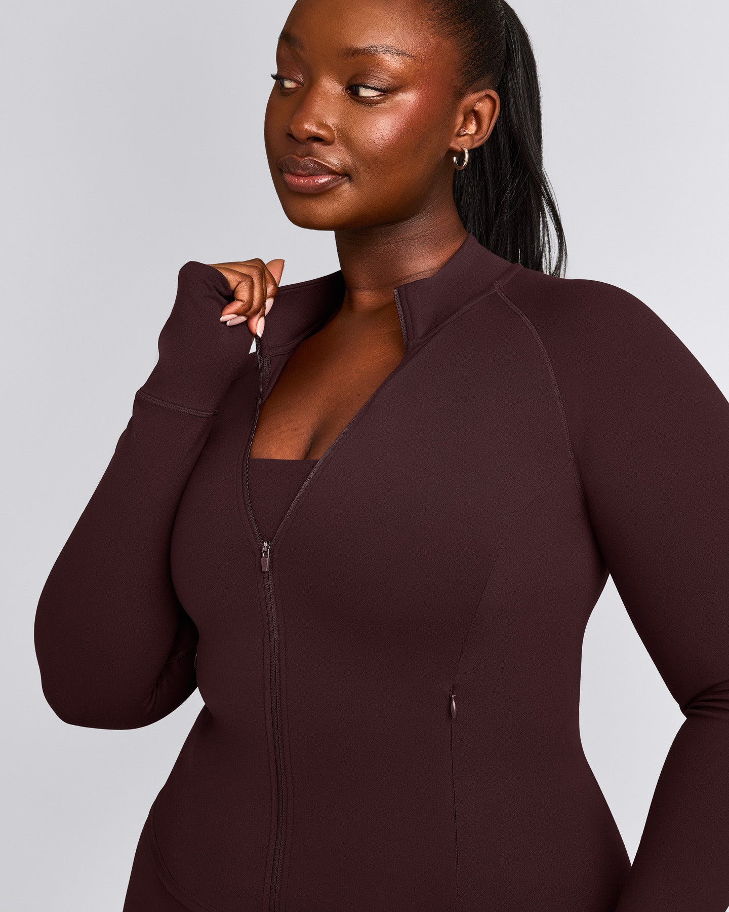 SoftMotion™ Jacket with Gray Logo | Plum Brown
