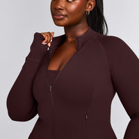 SoftMotion™ Jacket with Gray Logo | Plum Brown
