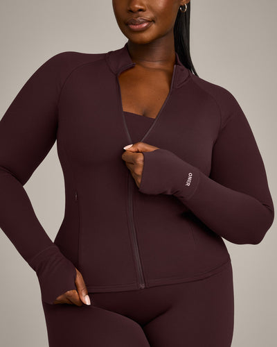 SoftMotion™ Jacket with Gray Logo | Plum Brown