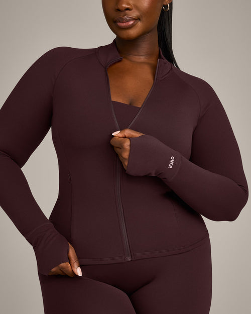 SoftMotion™ Jacket with Gray Logo | Plum Brown