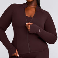 SoftMotion™ Jacket with Gray Logo | Plum Brown
