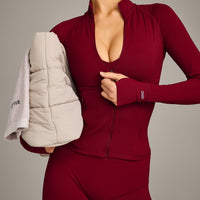 SoftMotion™ Jacket with Gray Logo | Ruby Red