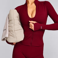 SoftMotion™ Jacket with Gray Logo | Ruby Red