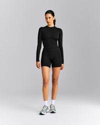SoftMotion™ Long Sleeve Mid Top | Black