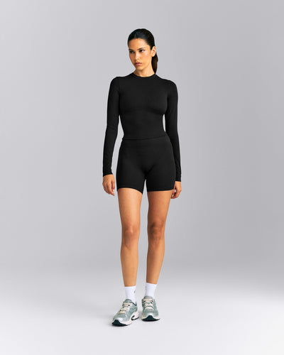 SoftMotion™ Long Sleeve Mid Top | Black