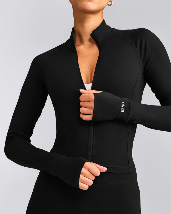 SoftMotion™ Mid Jacket with Gray Logo | Black