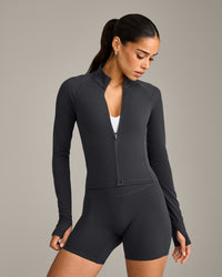 SoftMotion™ Mid Jacket with Gray Logo | Coal