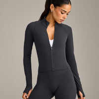 SoftMotion™ Mid Jacket with Gray Logo | Coal