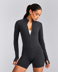 SoftMotion™ Mid Jacket with Gray Logo | Coal