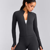 SoftMotion™ Mid Jacket with Gray Logo | Coal
