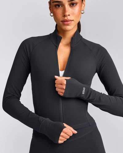 SoftMotion™ Mid Jacket with Gray Logo | Coal