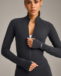 SoftMotion™ Mid Jacket with Gray Logo | Coal