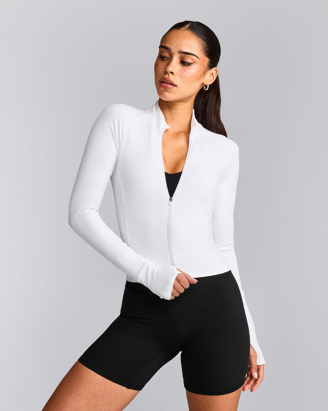 SoftMotion™ Mid Jacket with Gray Logo | White