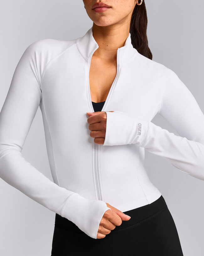 SoftMotion™ Mid Jacket with Gray Logo | White