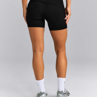 SoftMotion™ Fold Over Mid Rise Shorts 6" | Black