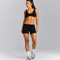 SoftMotion™ Fold Over Mid Rise Shorts 6" | Black