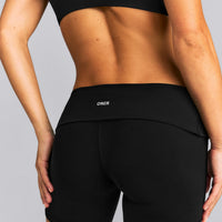 SoftMotion™ Fold Over Mid Rise Shorts 6" | Black