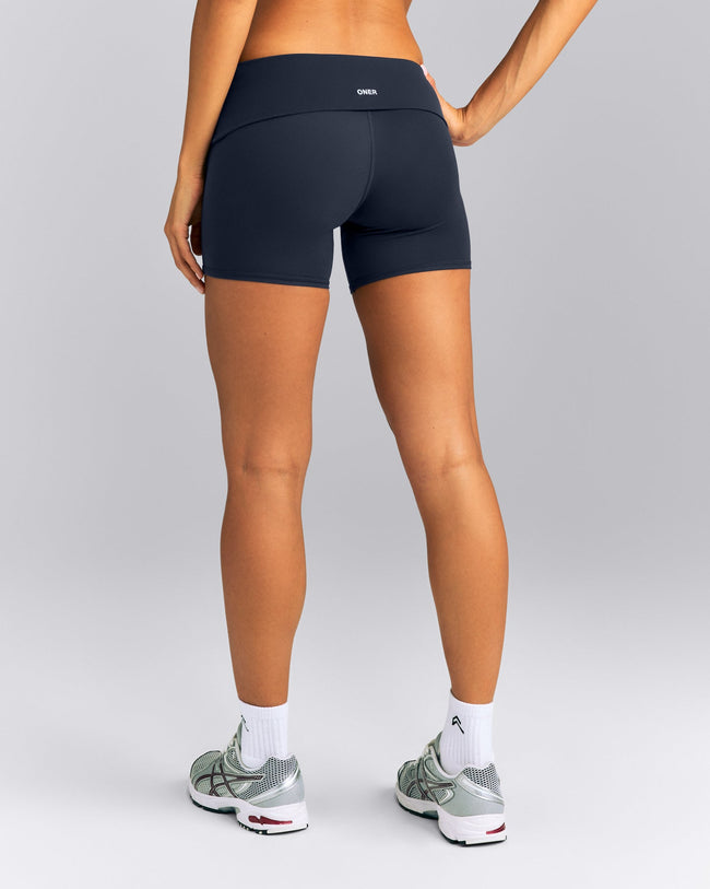 SoftMotion™ Fold Over Mid Rise Shorts 6" | True Blue