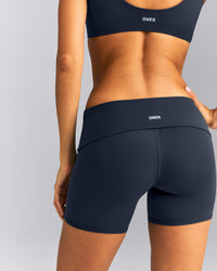 SoftMotion™ Fold Over Mid Rise Shorts 6" | True Blue