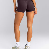 SoftMotion™ Mid Rise Micro Shorts 4" New Branding | Dark Umber Brown