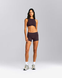 SoftMotion™ Mid Rise Micro Shorts 4" New Branding | Dark Umber Brown